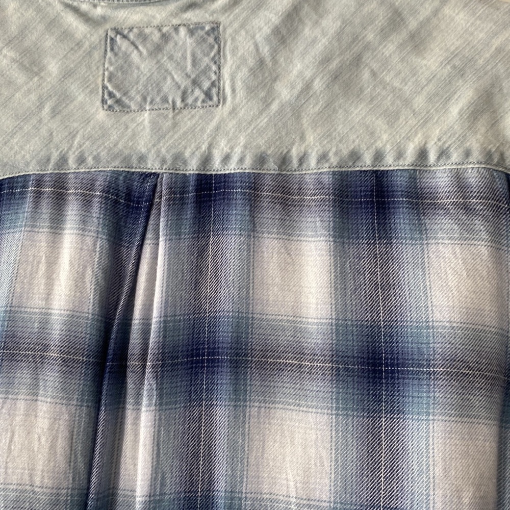 Rails Button Down - Chambray W/ Blue Plaid - image 4